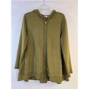 Habitat Clothes to Live In Sweatshirt Full Zip Hoodie Jacket Olive Womens M